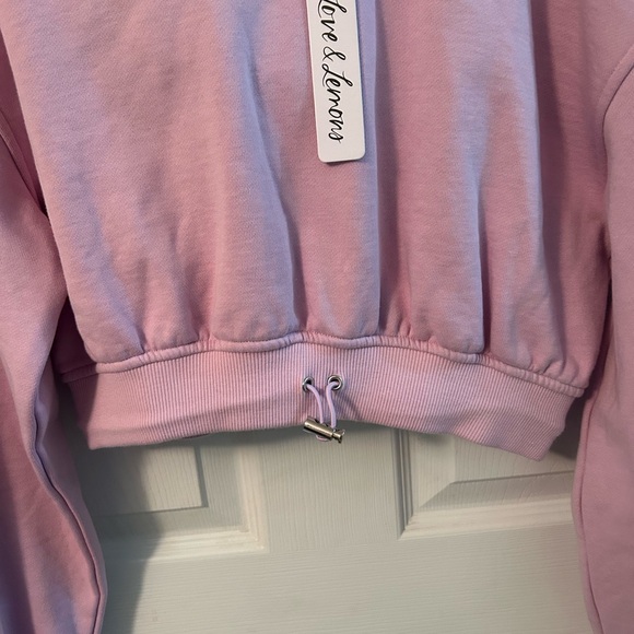 For Love And Lemons Light Purple Cropped Hoodie - Picture 4 of 7